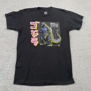 Godzilla T-Shirt Mens M Black King Of The Monsters Graphic Retro Toho Cotton Tee